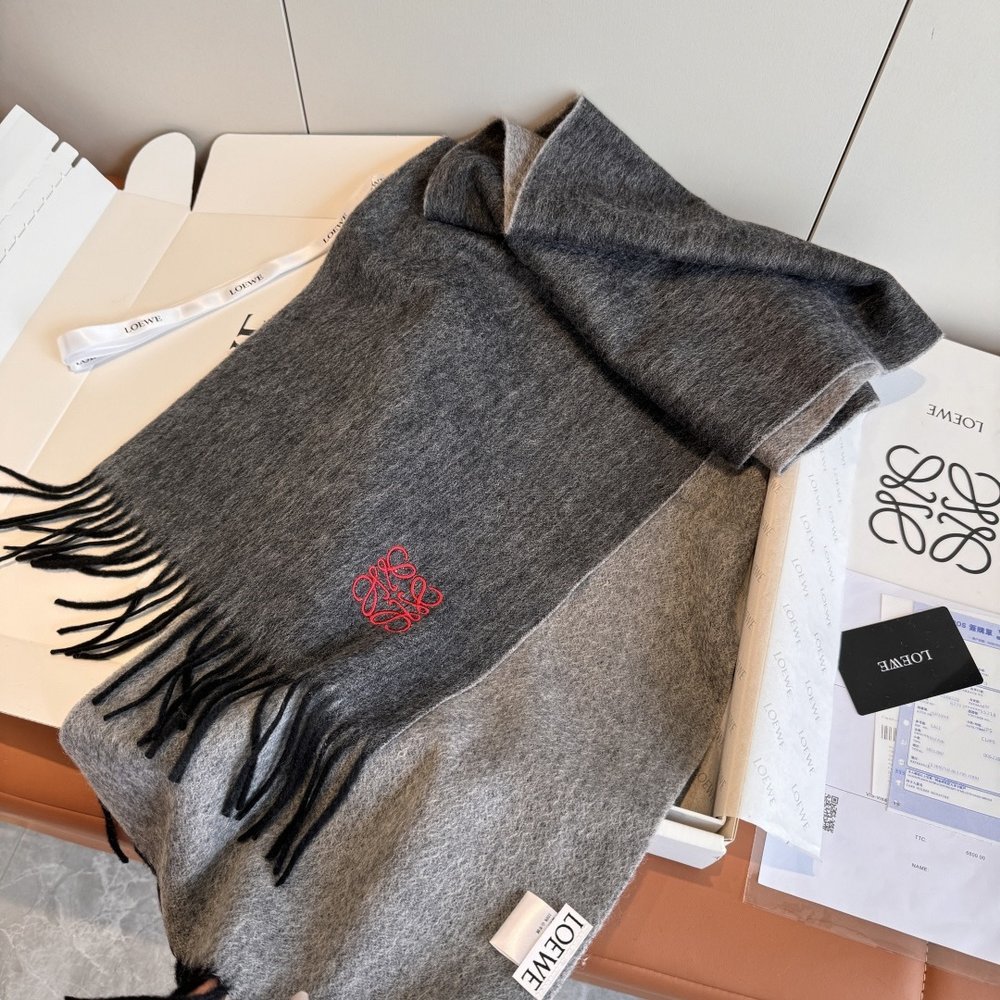 LOEWE 양면 컬러 캐시미어 머플러 001-282454