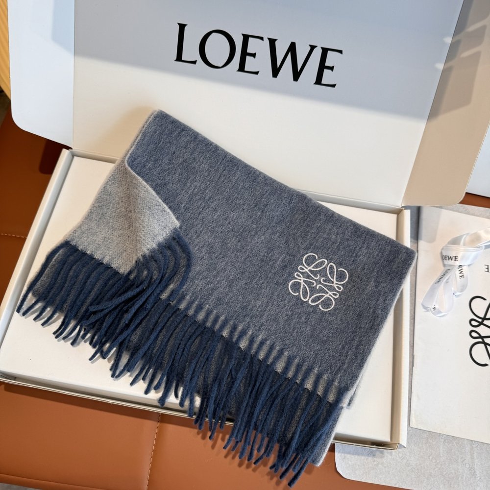 LOEWE 양면 컬러 캐시미어 머플러 001-282454