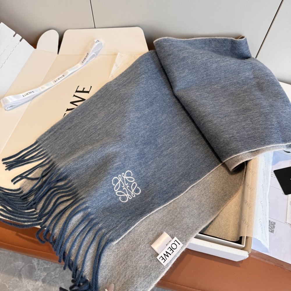 LOEWE 양면 컬러 캐시미어 머플러 001-282454