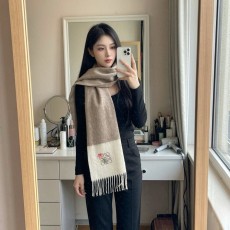 LOEWE 로에베 캐시미어 새와 꽃 자수 숄 001-282466