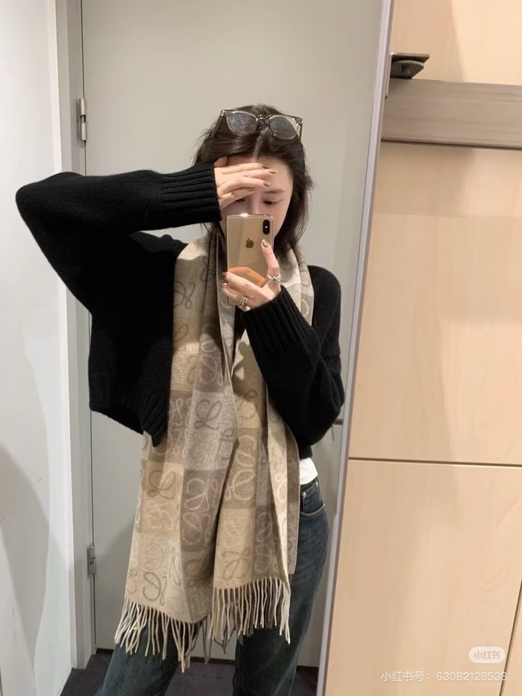 LOEWE 클래식 로고 캐시미어 스카프 001-282467