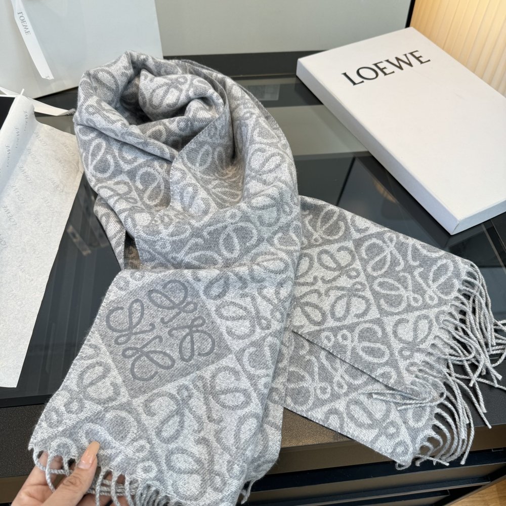 LOEWE 로에베 양면 울 캐시미어 스카프 001-282468