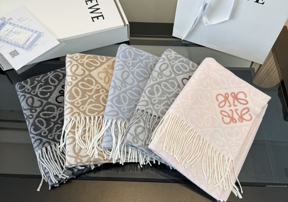 LOEWE 로에베 양면 울 캐시미어 스카프 001-282468