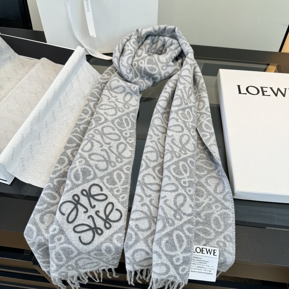 LOEWE 로에베 양면 울 캐시미어 스카프 001-282468