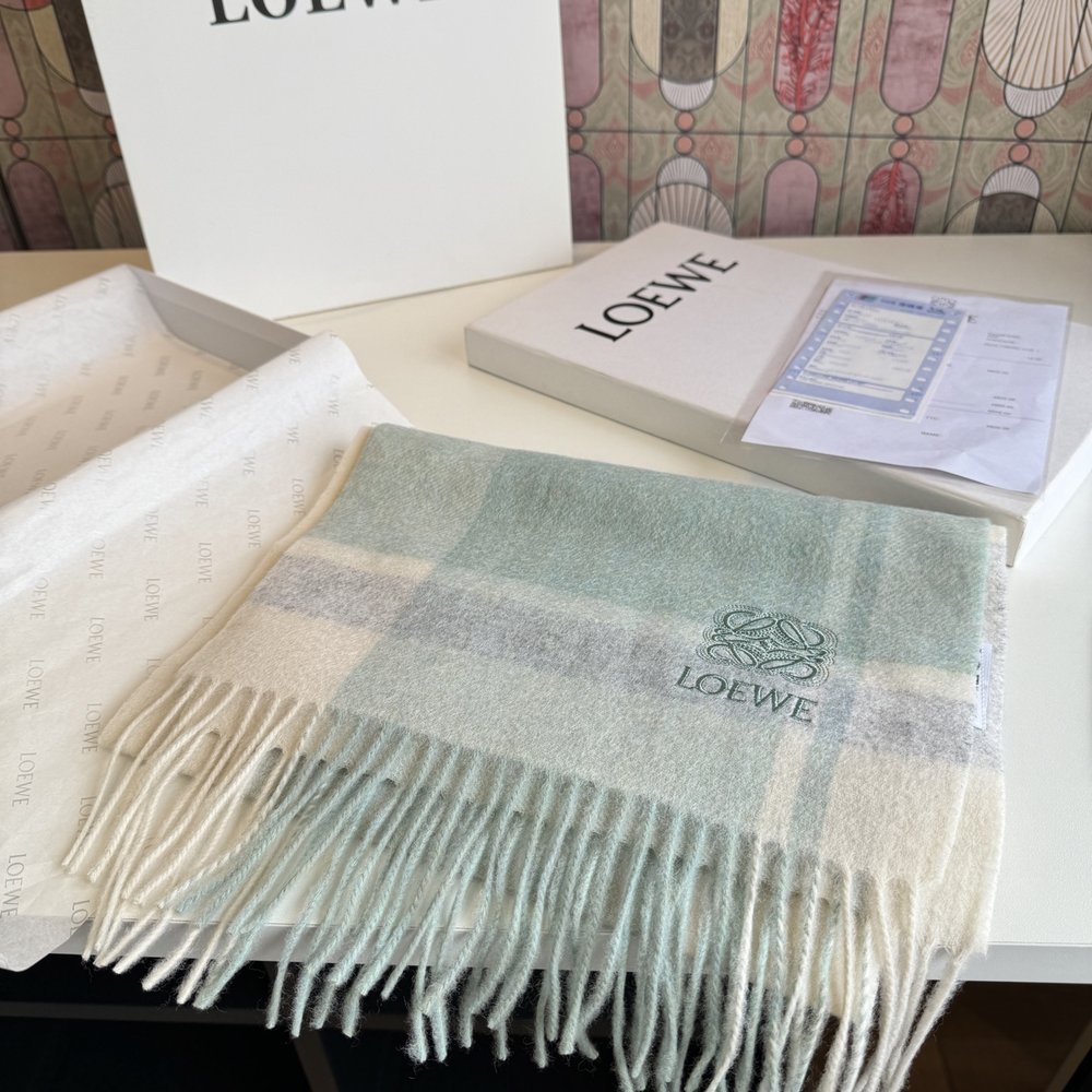 LOEWE 캐시미어 머플러 커플용 부드러운 컬러 001-282471