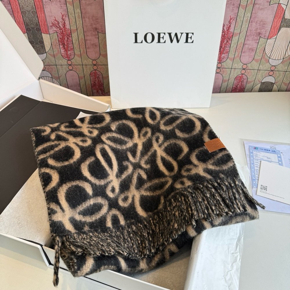 LOEWE 로고 스트라이프 롱 머플러 (쇼윈도 커스텀) 001-282472