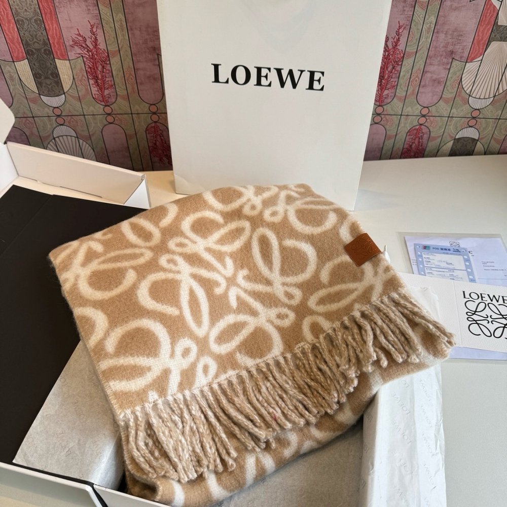 LOEWE 로고 스트라이프 롱 머플러 (쇼윈도 커스텀) 001-282472