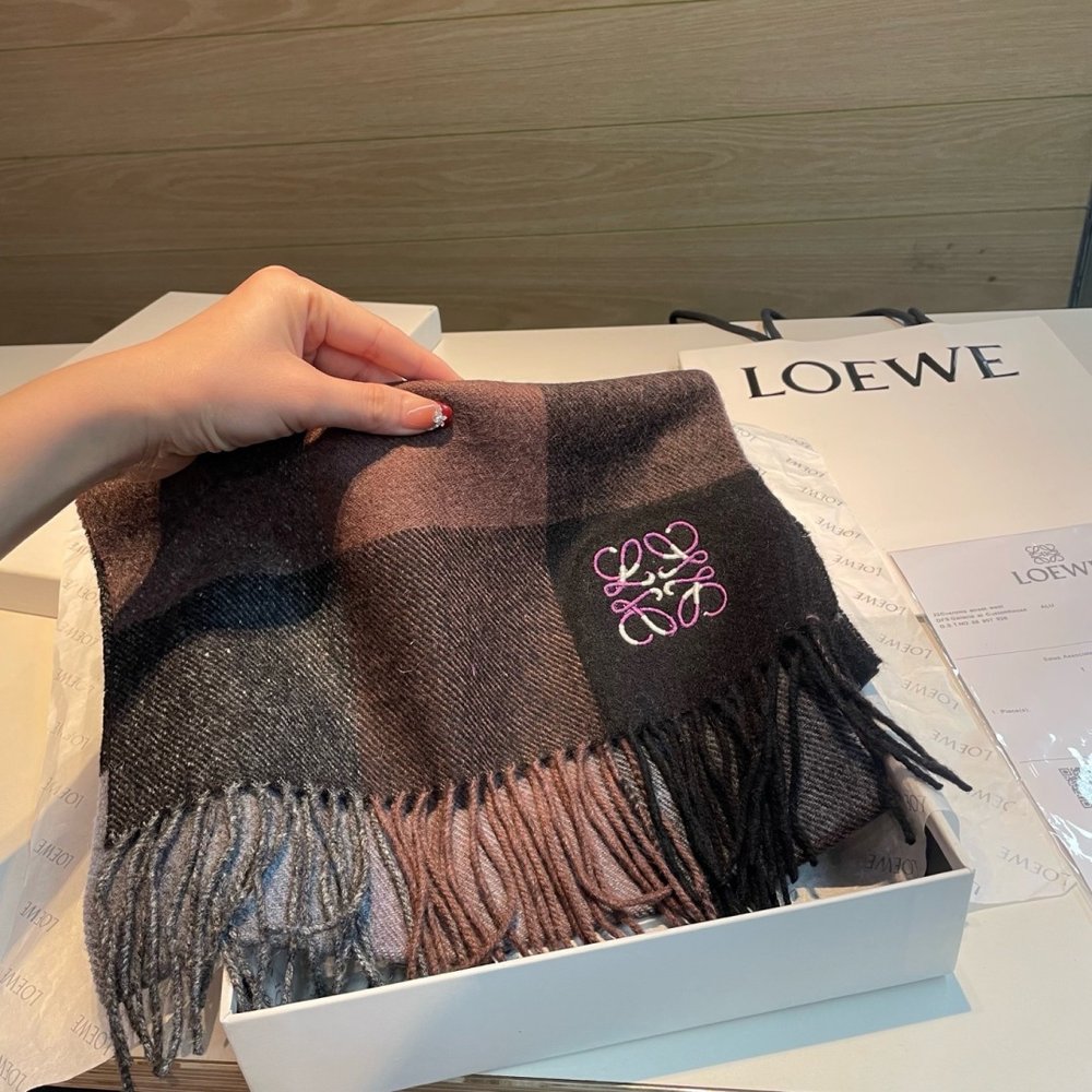 LOEWE 양면 컬러 캐시미어 스카프 001-282474