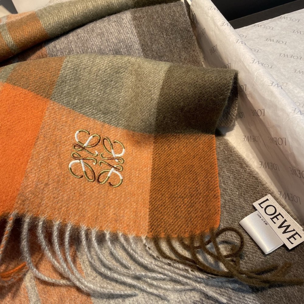 LOEWE 양면 컬러 캐시미어 스카프 001-282474