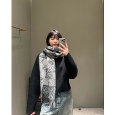 LOEWE LW 스트라이프 캐시미어 롱 스카프 001-282475