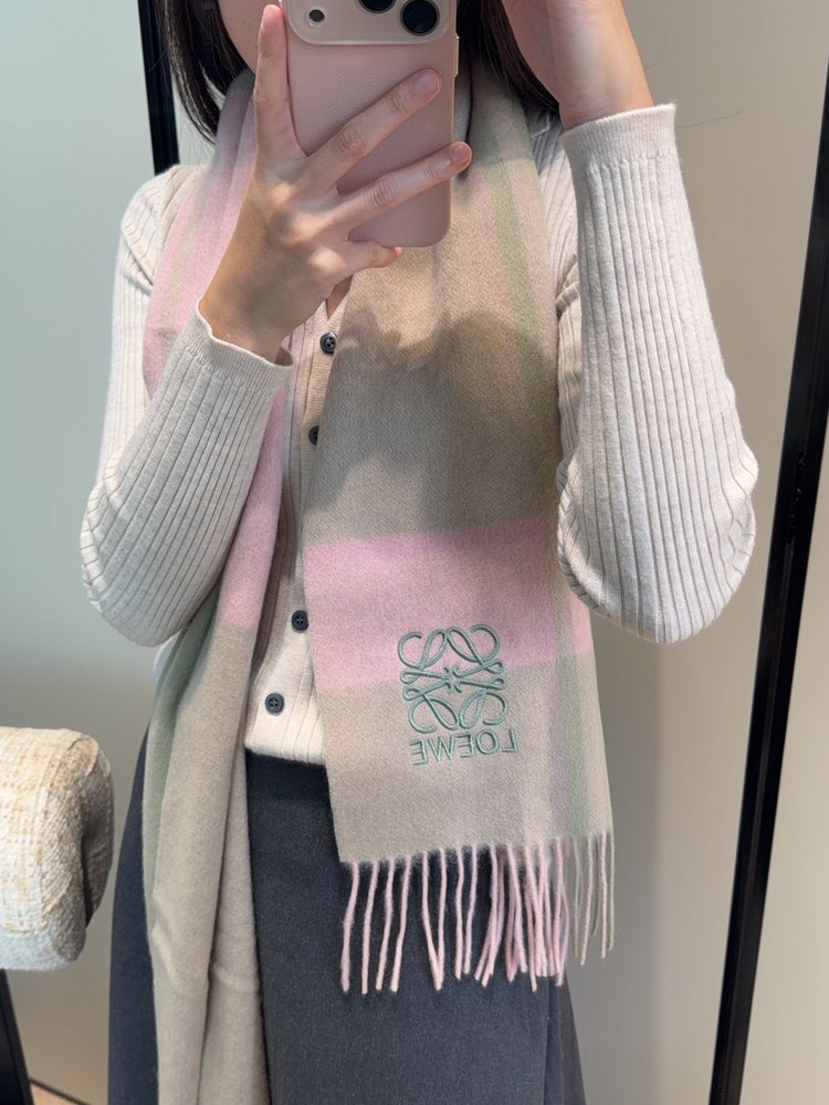 로에베 양면 컬러 스카프 30×180cm 001-282478