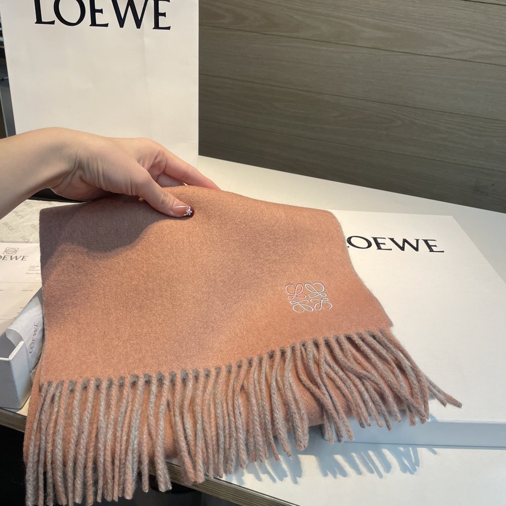 LOEWE 양면 배색 캐시미어 머플러 001-282482