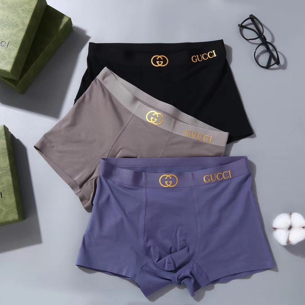 GUCCI 남성 속옷 순면 무봉제 박스 3팩 001-282948