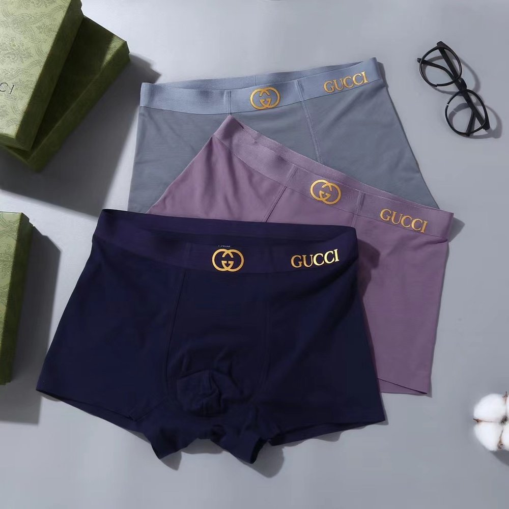 GUCCI 남성 속옷 순면 무봉제 박스 3팩 001-282948