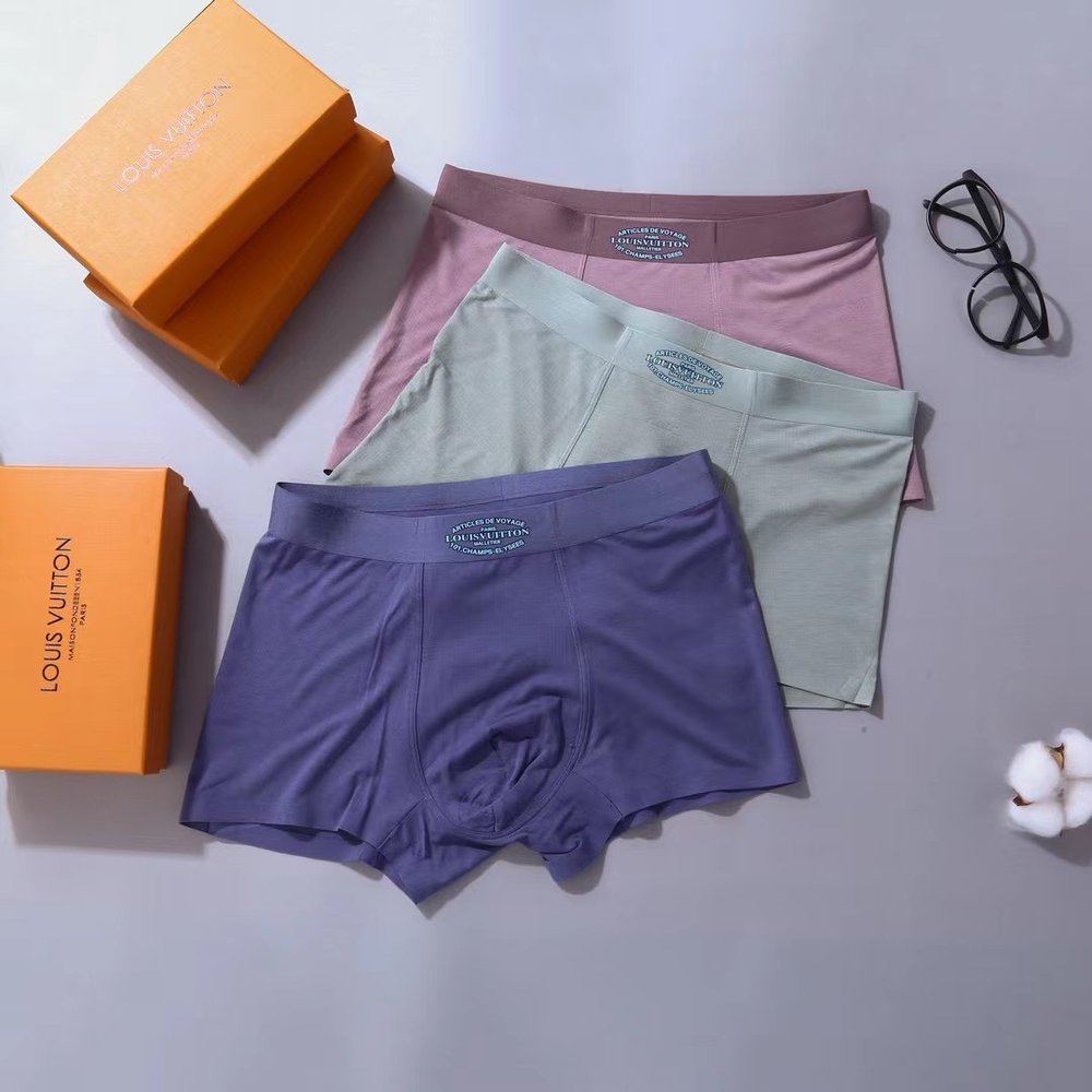 LV 자카드 통기성 남성 팬티 3개입 001-282954