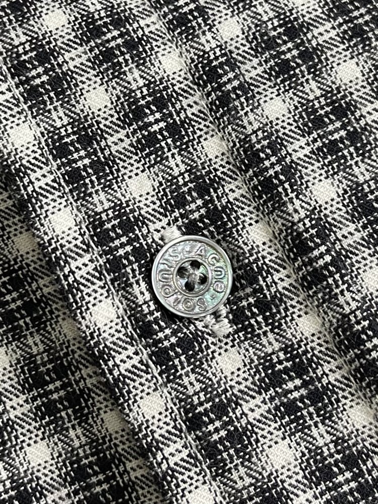 Acne Studios 로고 체크 단추 긴팔 셔츠 001-282976