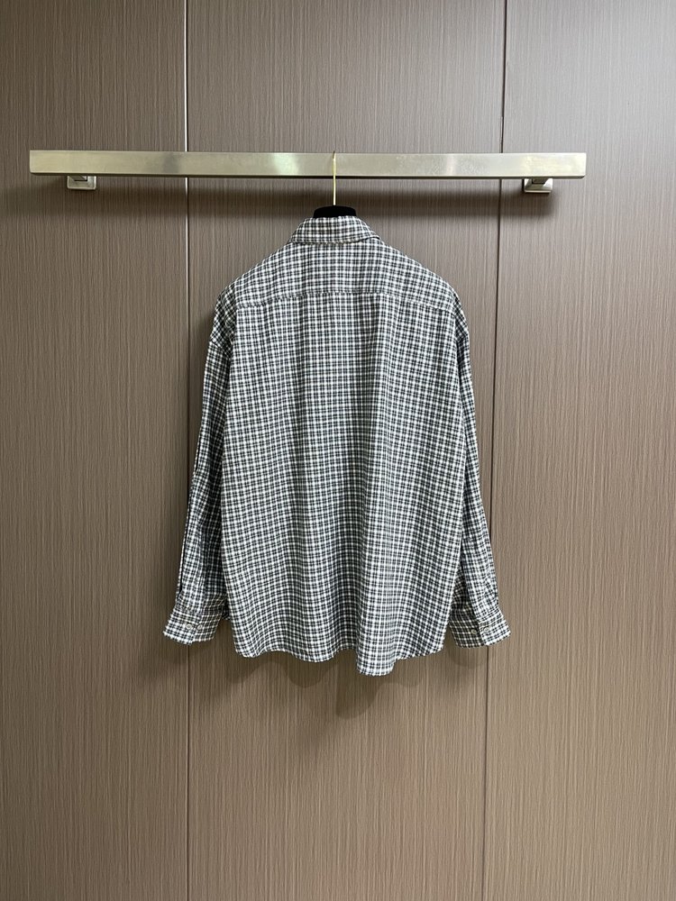 Acne Studios 로고 체크 단추 긴팔 셔츠 001-282976
