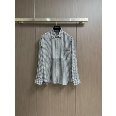 Acne Studios 로고 체크 단추 긴팔 셔츠 001-282976