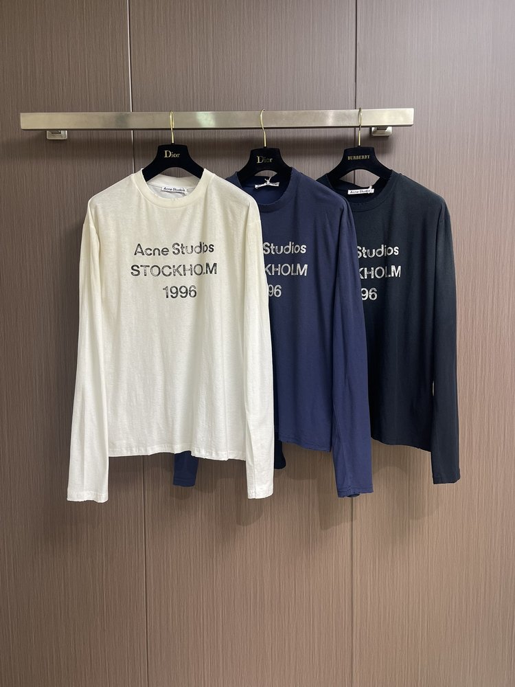 Acne Studios 레터 프린트 워싱 긴팔 티셔츠 001-282986