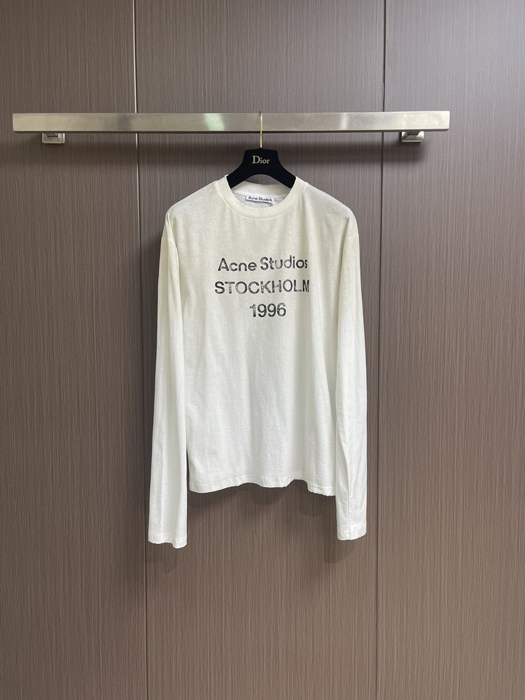 Acne Studios 레터 프린트 워싱 긴팔 티셔츠 001-282986