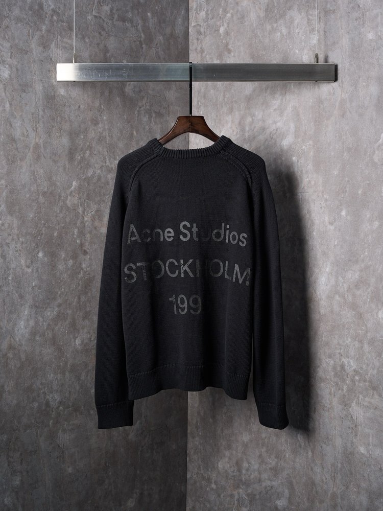 Acne Studios 레터링 프린트 로고 긴팔 라운드 001-282995