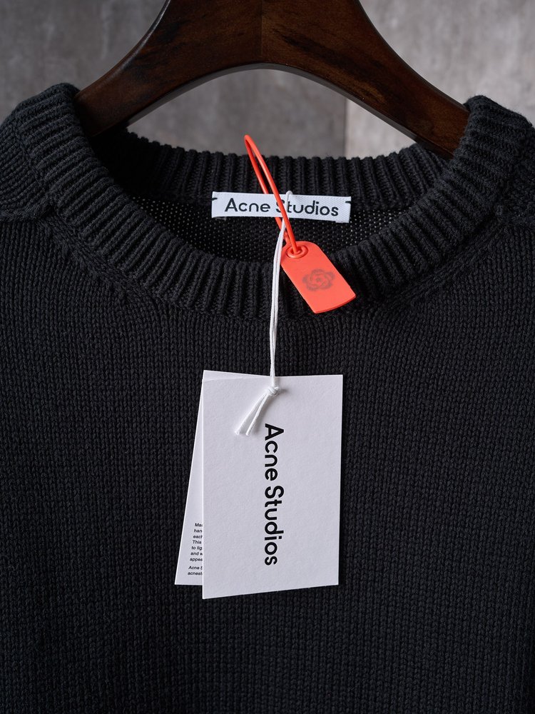 Acne Studios 레터링 프린트 로고 긴팔 라운드 001-282995