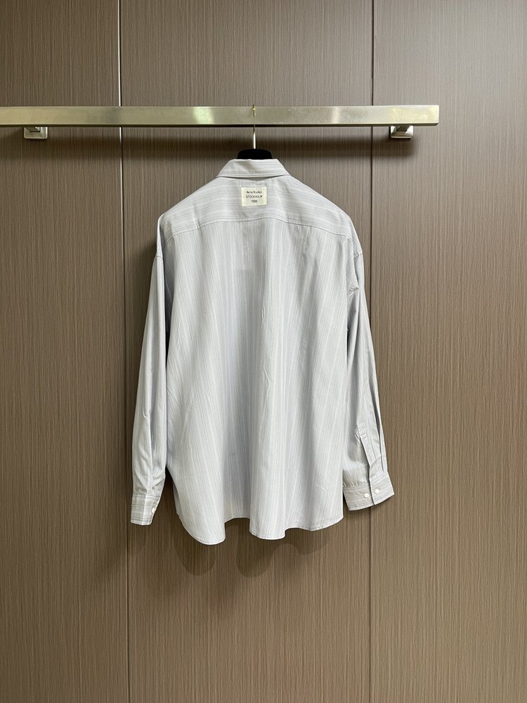 Acne Studios 라벨 스트라이프 버튼 긴팔 셔츠 001-283005
