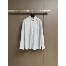 Acne Studios 라벨 스트라이프 버튼 긴팔 셔츠 001-283005