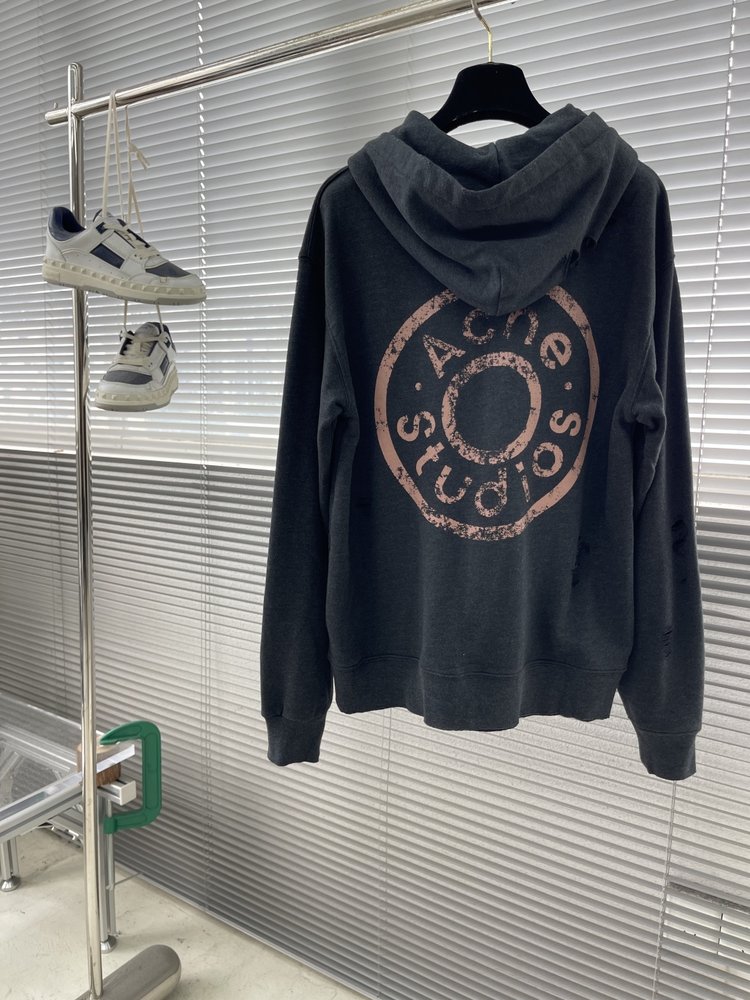 Acne Studios 구멍 뚫린 빈티지 로고 지퍼 자 001-283083
