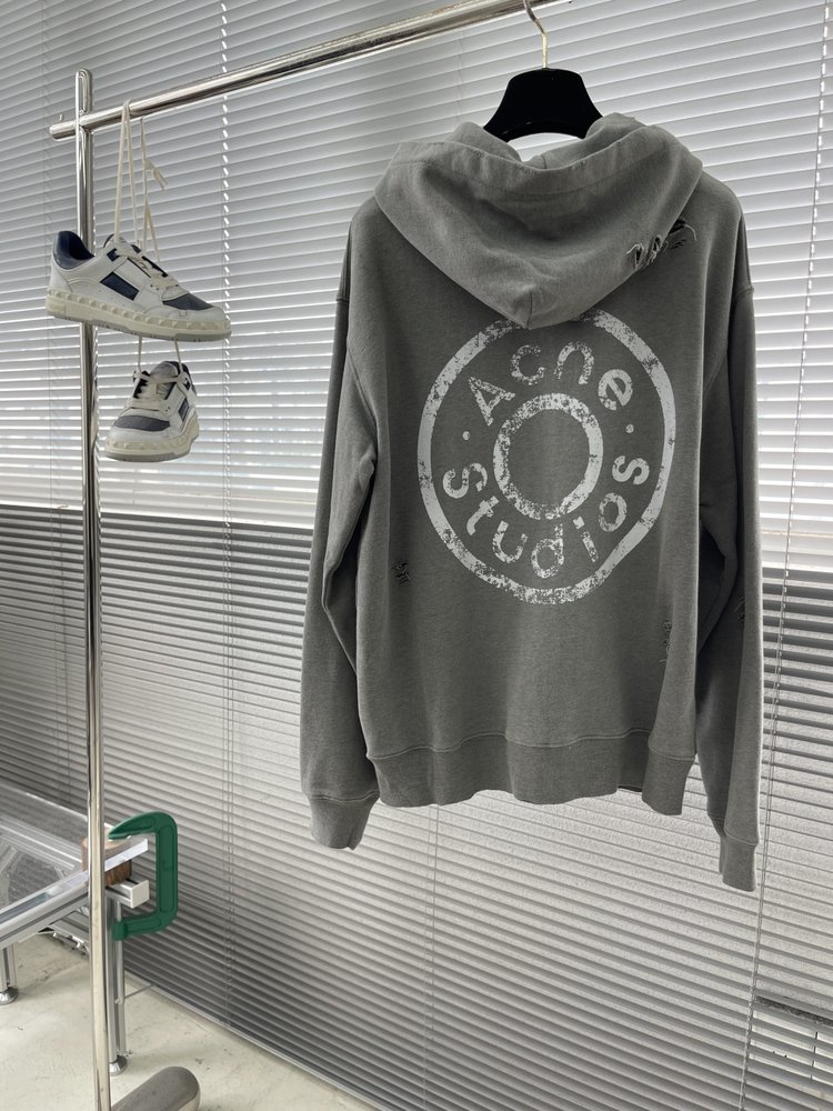 Acne Studios 구멍 뚫린 빈티지 로고 지퍼 재 001-283084