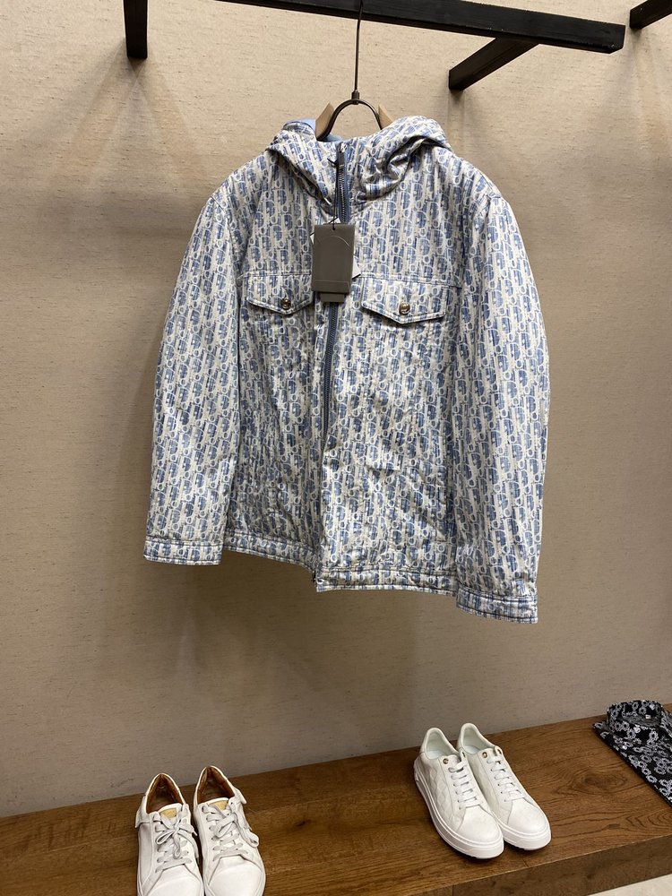 디올 D 로고 자카드 데님 다운 자켓 001-283094