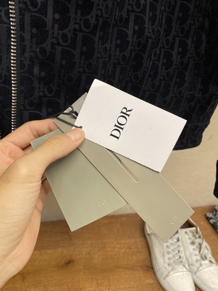 디올 자카드 데님 후드 다운 자켓 001-283103