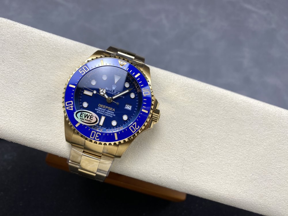 EWE 롤렉스 씨드웰러 골드 블루 44mm 시계 001-283130
