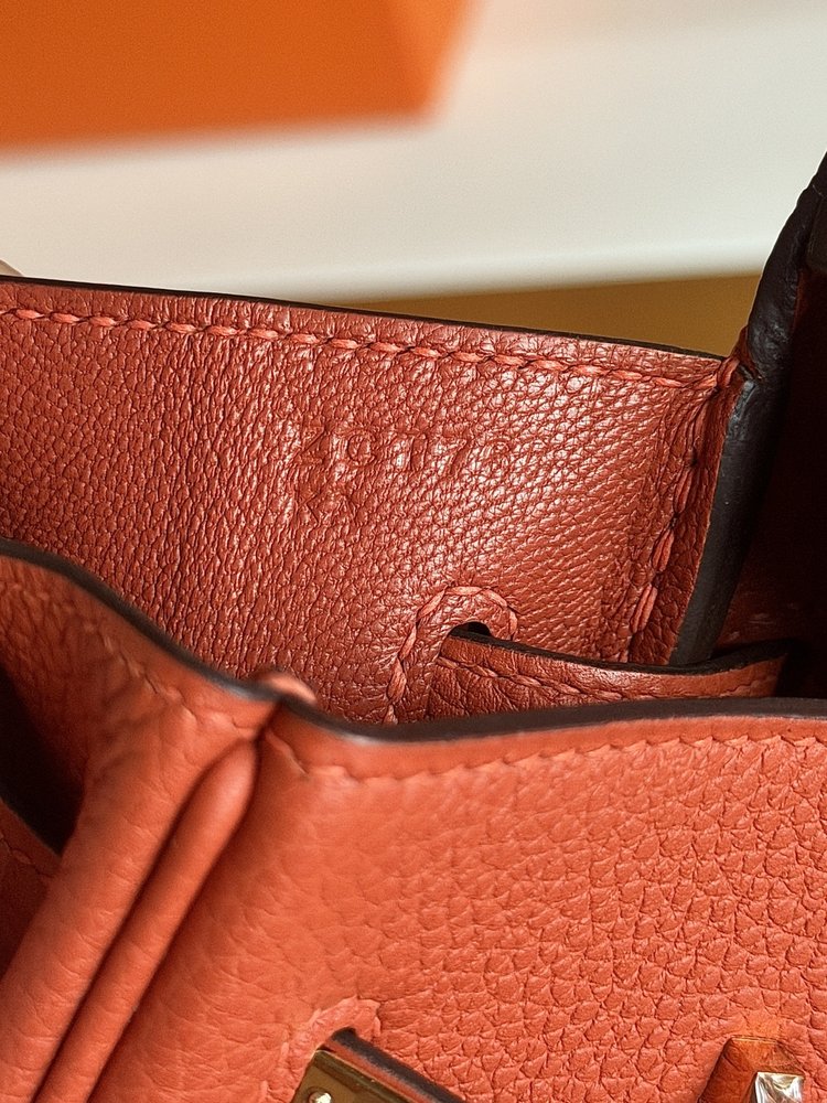 수제 Birkin Togo가죽 골드 버클 가방 001-283230