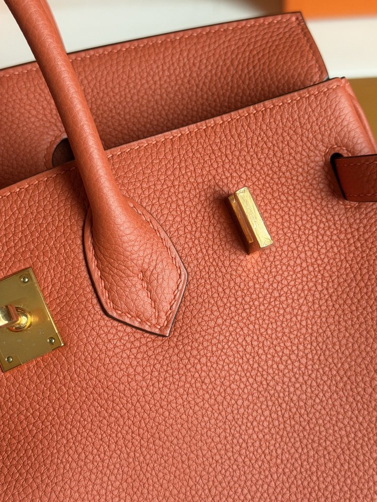 수제 Birkin Togo가죽 골드 버클 가방 001-283230