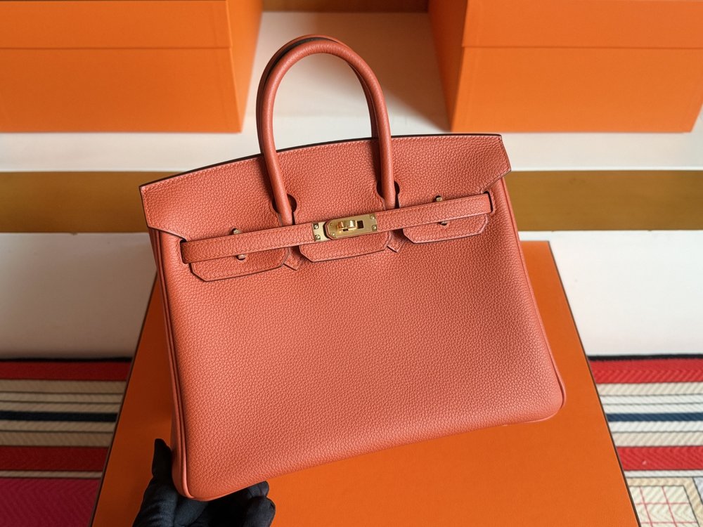 수제 Birkin Togo가죽 골드 버클 가방 001-283230