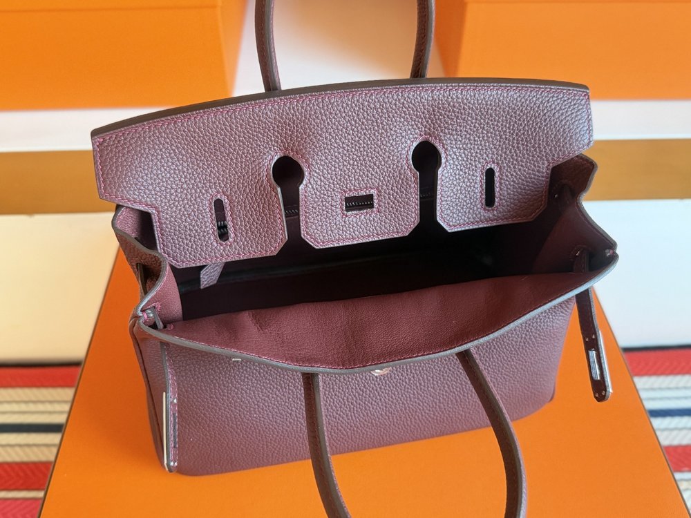 핸드메이드 에르메스 레드 토고 가죽 버킨 25cm 001-283231