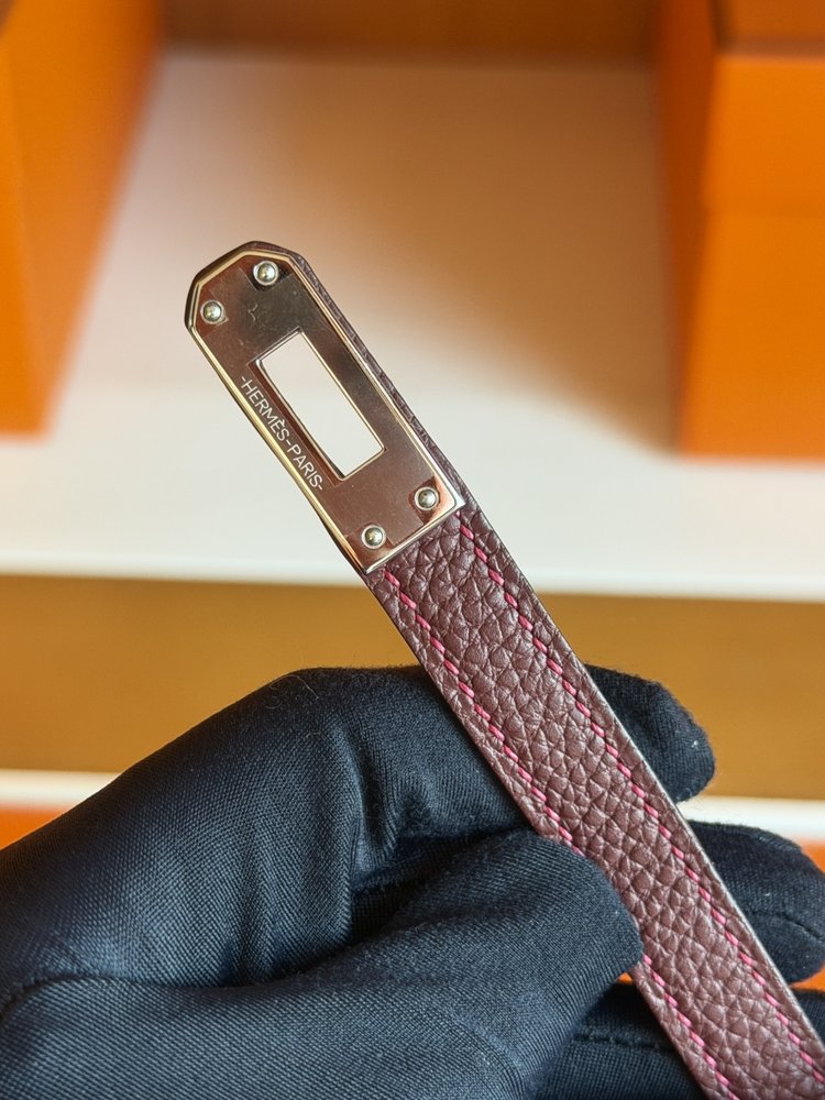 핸드메이드 에르메스 레드 토고 가죽 버킨 25cm 001-283231