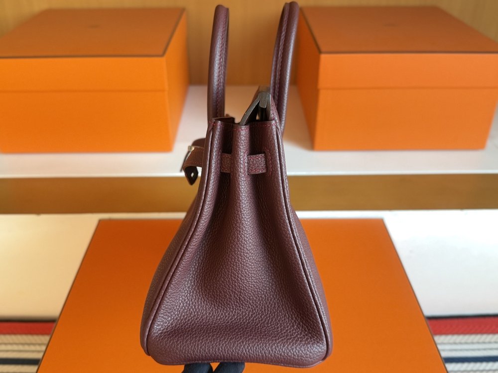 핸드메이드 에르메스 레드 토고 가죽 버킨 25cm 001-283231