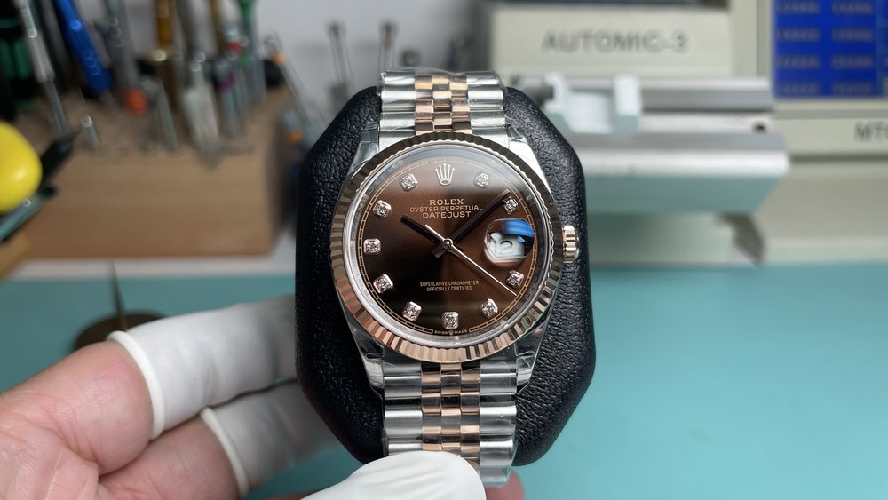 롤렉스 36mm 로즈골드 콤비 커피 다이얼 다이아 001-283233