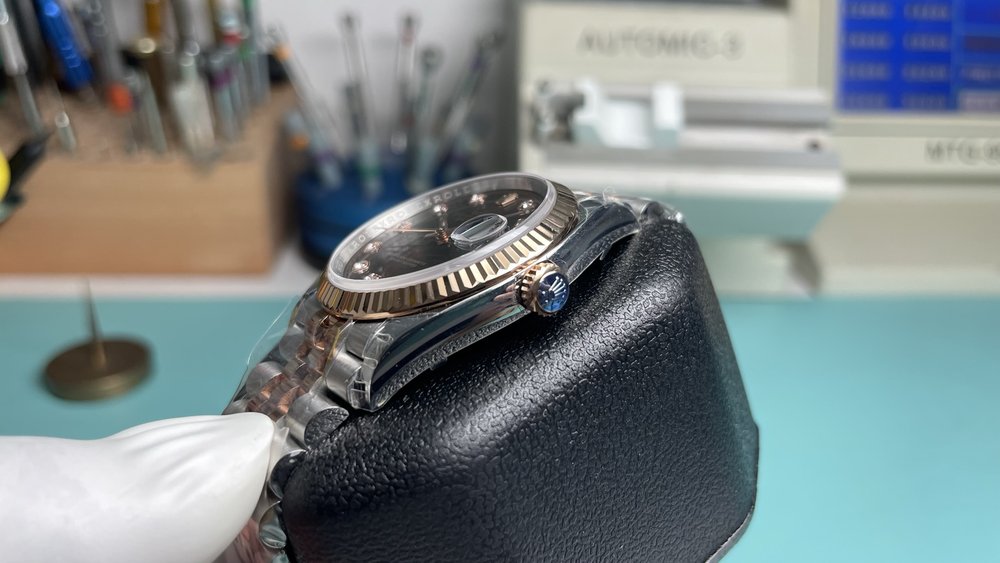 롤렉스 36mm 로즈골드 콤비 커피 다이얼 다이아 001-283233