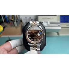 롤렉스 36mm 로즈골드 콤비 커피 다이얼 다이아 001-283233