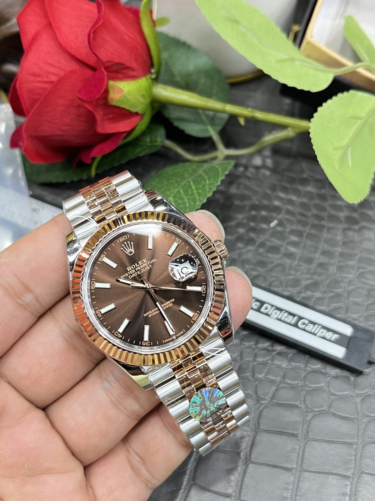 롤렉스 데이트저스트 41mm 로즈골드 브라운 다이얼 오 001-283303