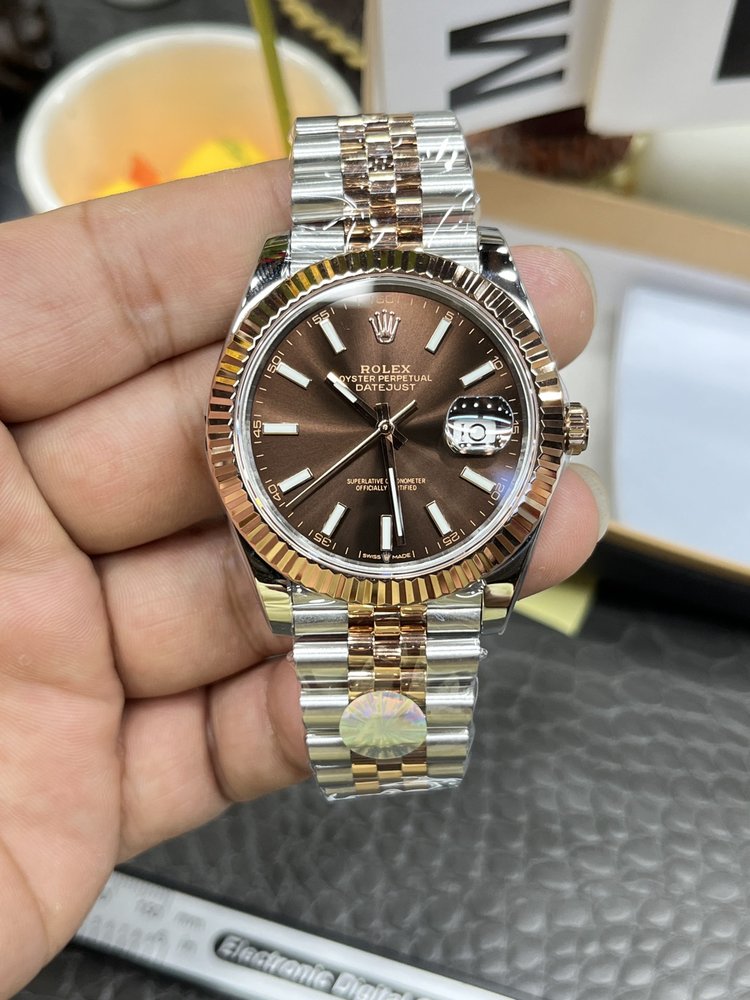 롤렉스 데이트저스트 41mm 로즈골드 브라운 다이얼 오 001-283303