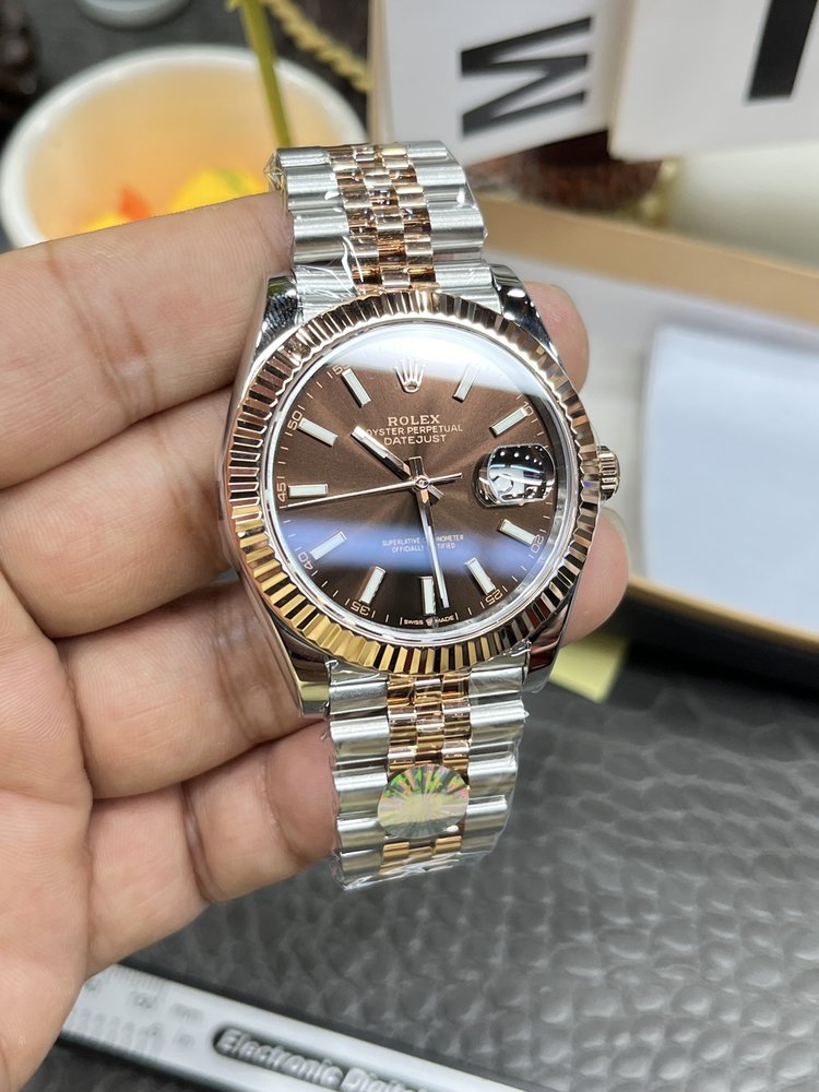 롤렉스 데이트저스트 41mm 로즈골드 브라운 다이얼 오 001-283303