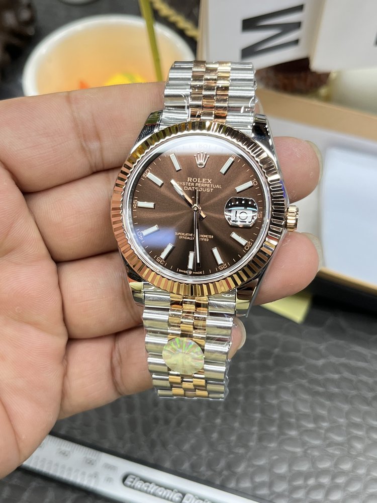 롤렉스 데이트저스트 41mm 로즈골드 브라운 다이얼 오 001-283303