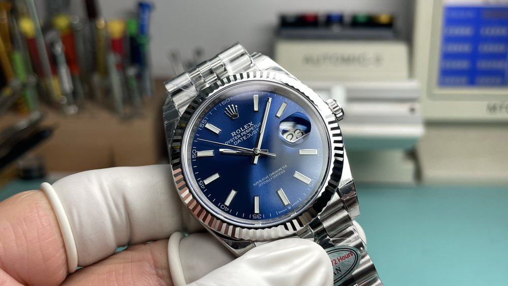 롤렉스 데이트저스트 41mm 블루 다이얼 시계 001-283361