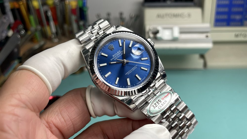 롤렉스 데이트저스트 41mm 블루 다이얼 시계 001-283361