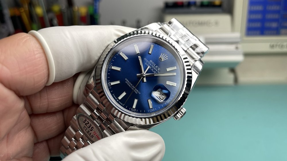 롤렉스 데이트저스트 41mm 블루 다이얼 시계 001-283361