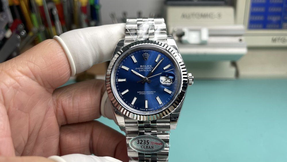 롤렉스 데이트저스트 41mm 블루 다이얼 시계 001-283361